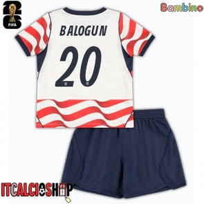 Stati Uniti Folarin Balogun #20 Prima Maglia Bambino Mondiali 2026 Manica Corta (+ Pantaloni corti)